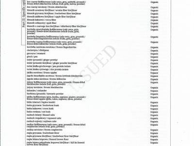 ORGANIC CERTIFICATE