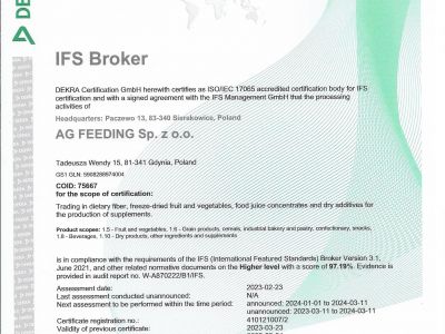 IFS BROKER CERTIFICATE