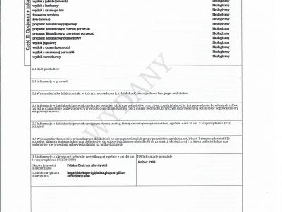 ORGANIC CERTIFICATE